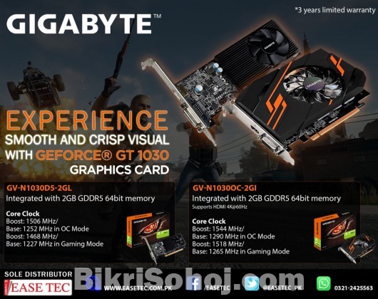 Gigabyte GT 1030 2GB OC Graphics card